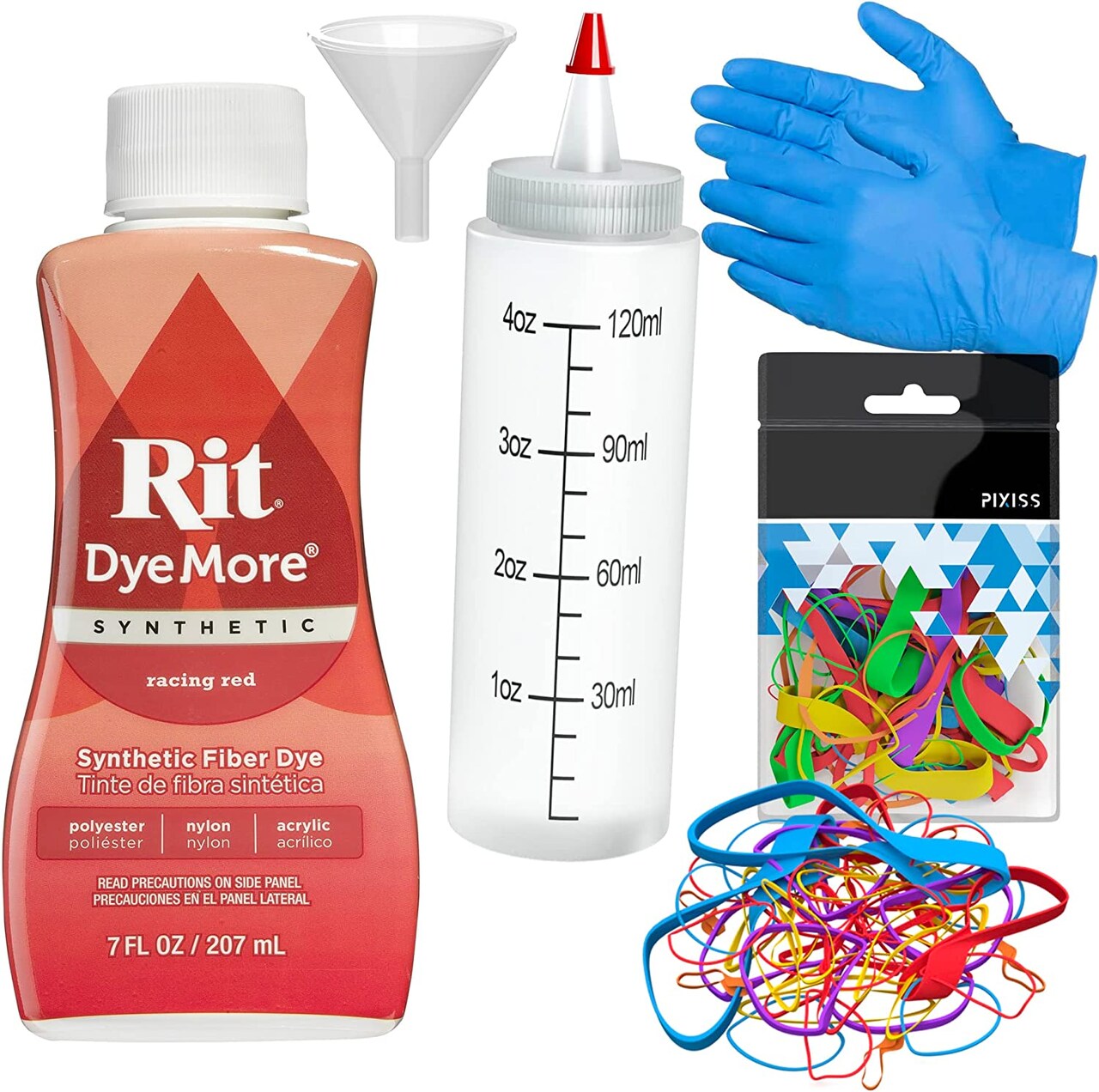 Synthetic Rit Dye More Liquid Fabric Dye Racing Red, Pixiss Rit Dye Accessories Kit